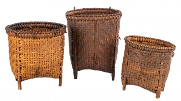 (3) Native American Pack Baskets