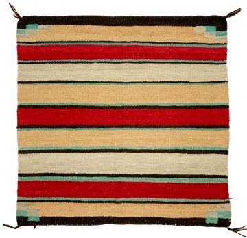 Red, Turquoise and Tan Navajo Weaving