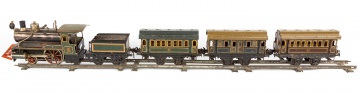 Early German Tin Carrette Steam Train
