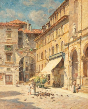Colin Campbell Cooper (American, 1856-1937) The Piazza at Verona