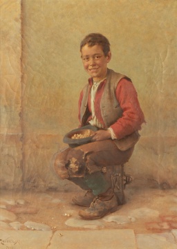 Karl Witkowski (American, 1860-1910) Portrait of a Boy Smiling