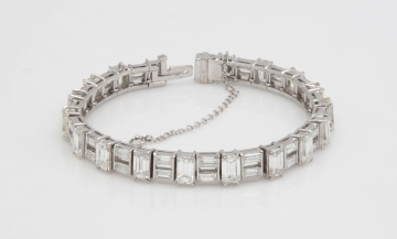 Approx. 16.76 CT Diamond and Platinum Bracelet