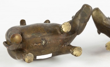 (2) Chinese Bronze Water Buffalo with Figure