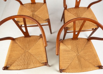 Hans Wegner (Danish, 1914-2007) Set of Four Wishbone Chairs