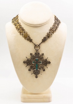 17th Century Russian Metal & Enamel Necklace