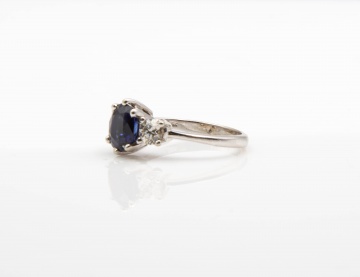 14K Gold, Sapphire and Diamond Ring