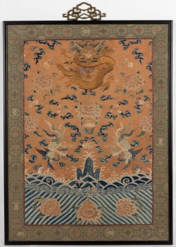 Chinese Silk Needlework Mounted Robe Fragment