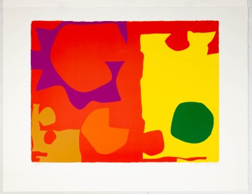 Patrick Heron (British, 1920-1999) "Six in Vermillion with Green in Yellow"