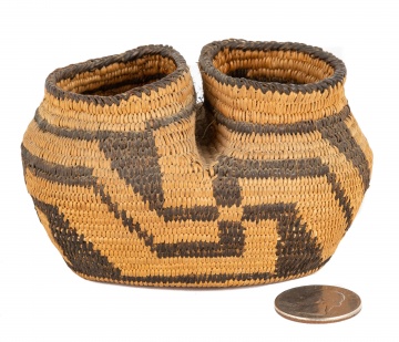 Unusual Native American Miniature Woven Basket