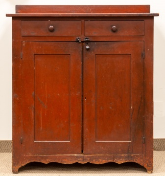 19th Century Red Painted Cabinet