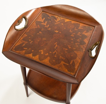 French Art Nouveau Mahogany Tray Table