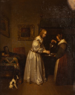 After Gerard ter Borch the Younger (Dutch, 1617-1681) "Lady Washing her Hands"