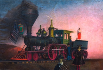 T. Lux Feininger (German/American, 1910-2011) "The Cuyahoga Engine"