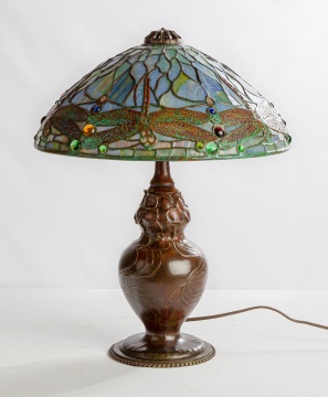 Tiffany Studios, New York "Jeweled Dragonfly" Table Lamp