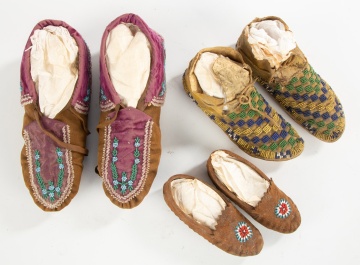 (3) Pair of Native American Moccasins