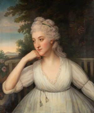 Portrait of a Woman in a White Dress