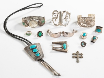 Group American Southwest Silver & Turquoise Jewelry