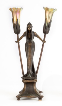 After Gustav Gurschner (Austrian, 1873-1970) Art Nouveau Lily Lamp