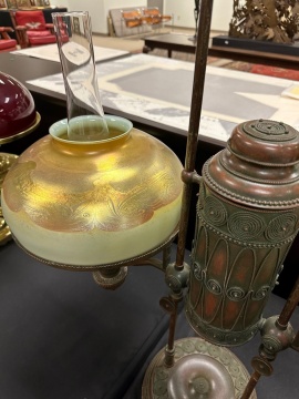 Tiffany Studios Double Student Lamp