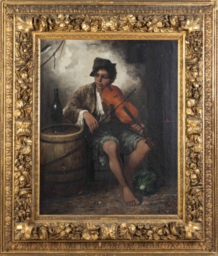 J. L. Ronay (French, 19th Century) Young Boy with  Violin