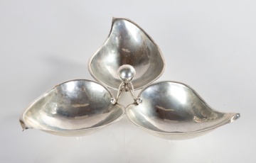 Sciarrotta for Black, Starr and Gorham Sterling Three-Leaf Serving Dish