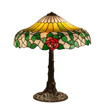 Chicago Mosaic Leaded Glass Rose Lamp