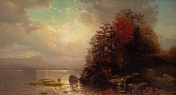 Arthur Parton (American, 1842-1914), "Sunset on the Hudson"
