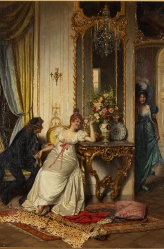 Hans Buchner (German, 1856-1941) Interior Oil Painting