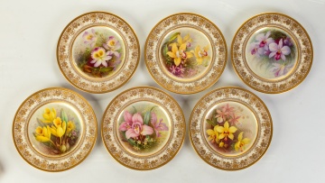 (6) Lenox Orchid Plates