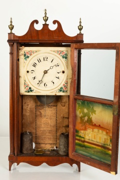 Erastus Hodges Miniature Pillar and Scroll Shelf Clock