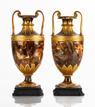 Pair of Wedgwood Agate Amphora Vases