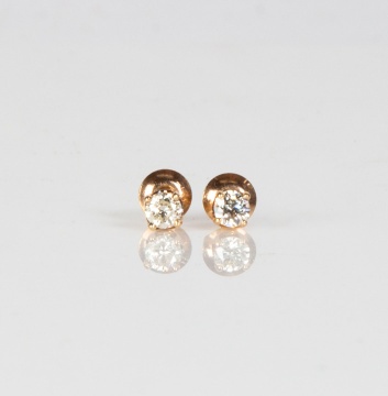 Two Pairs of Ladies Diamond Stud Earrings