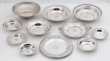 Group of Sterling Silver Footed Bowls and Platters