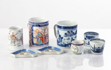 Chinese Export Porcelain & Chinese Brush Pot