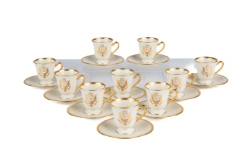 Set of Ten Lenox Presidential Eagle Demitasse Cups  & Saucers