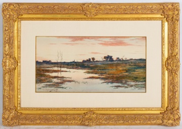 Henri-Joseph Harpignies (French, 1819-1916)  "Meadow Stream"