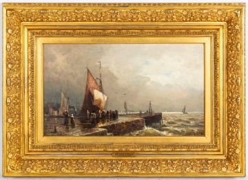 Henry Chase (American, 1853-1889) "European Harbor"