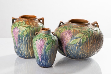 Three Roseville Wisteria Vases