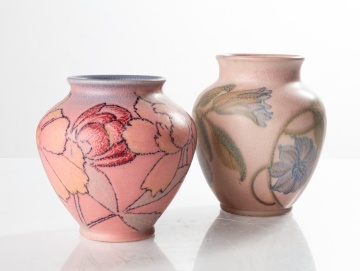 Two Rookwood Vases by Shirayamadani & Margaret McDonald