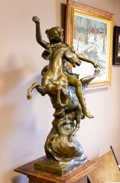 Henri Louis LeVasseur (French, 1853-1934) Athena and Pegasus