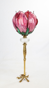 Brass Claw Foot Base with Tulip Shade