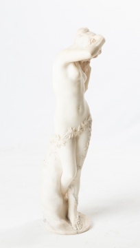 French Female Nude Alabaster Sculpture