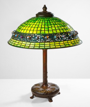 Tiffany Studios Jeweled Geometric Table Lamp