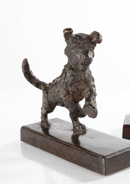 Edith B. Parsons (American, 1878-1956) Terrier Bronze Bookends
