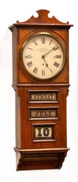 Prentiss Improvement Clock Co. Empire Calendar Wall Clock