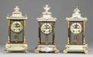 Ansonia Porcelain Crystal Regulators & French Miniature Conical Clock