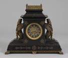 Tiffany & Co. Egyptian Revival Slate & Bronze Shelf Clock