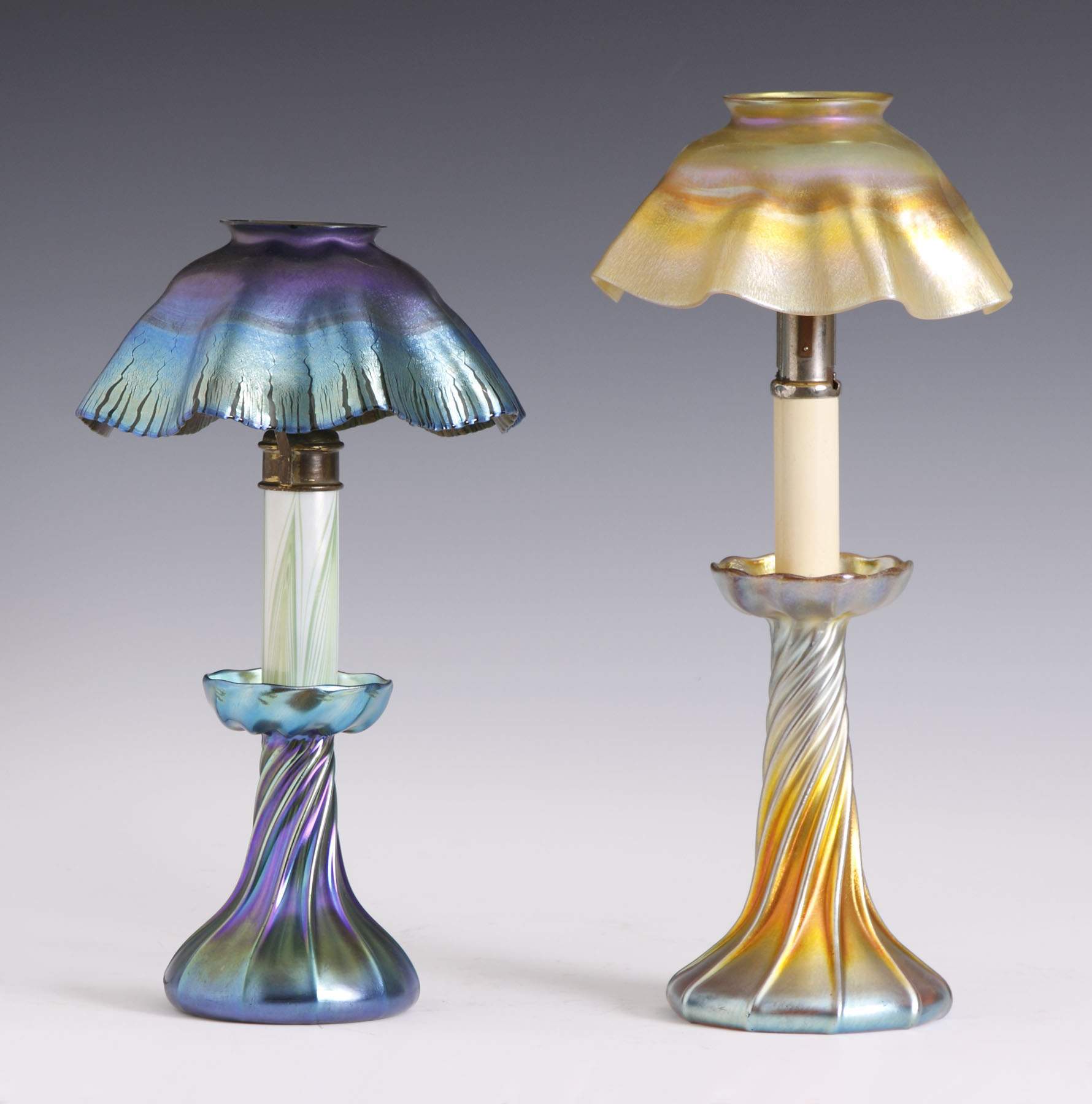 Tiffany Iridescent Candle Lamps Cottone Auctions