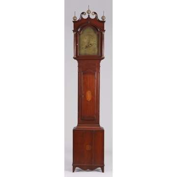 Aaron Lane, NJ, Brass Dial Tall Case Clock