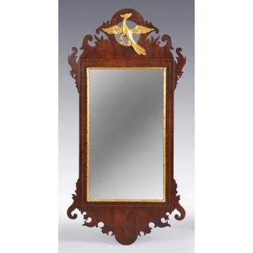 Period Chippendale Inlaid Mahogany Mirror